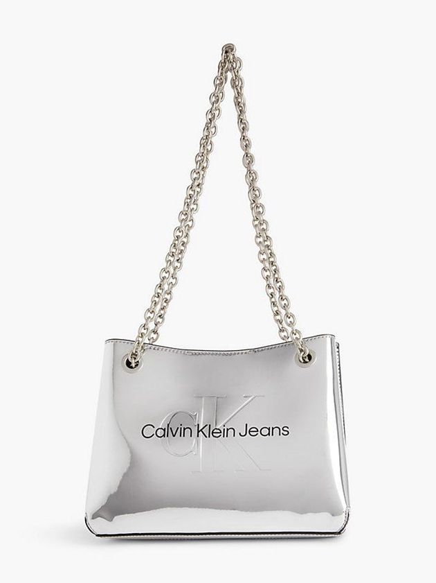 Calvin Klein USA Convertible Silver Shoulder Womens Bag Silver 9028754-JI